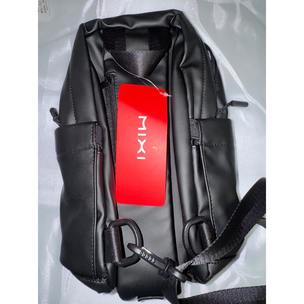 Mixi Crossbody 11" Sling Bag Black Water Resistant Chest Pack Travel Backpack